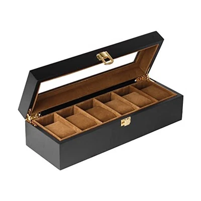 £31.55 • Buy Watch Box For Men Solid Wood Watch Display Storage Case Jewelry Organizer 6Slots