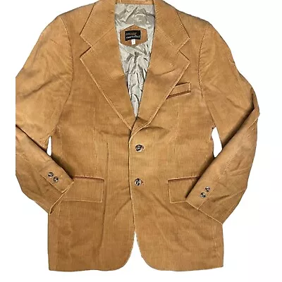 Vintage Cortefiel Jacket Mens 40 Tan Corduroy Western Blazer Sport Coat Cowboy • $29