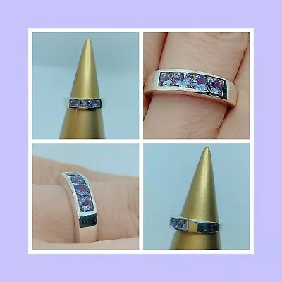 AAA TANZANITE 4 STONE CHUNKY CHANNEL STERLING SILVER RING SIZE L (uk) • £50