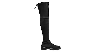 $1095 Stuart Weitzman Lowland Lift Over The Knee Boot Black Suede 6 C (pa29) • $495