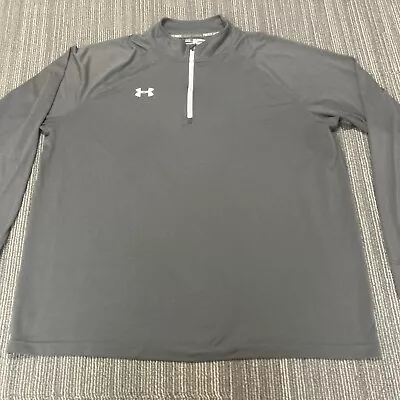 Under Armour Shirt Mens 2XL XXL Gray Allseasongear Quarter 1/4 Zip Pullover • $14.99