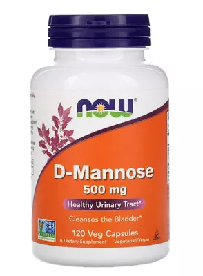 Now Foods D-Mannose 500mg 120 Veg Capsules Healthy Urinary Tract Free Post ! • $42.44