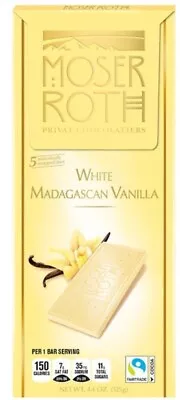 Moser Roth Private Chocolatiers White Madagascan Vanilla 4.4oz 125g ( 5 Bars) • $29.99