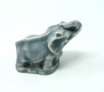 Wade Whimsies Ceramic Gray Blue Elephant’s Noah's Ark Figurine Trunk Up • $7.99