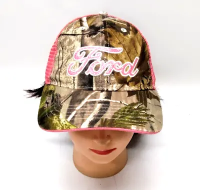 Realtree APG Camo Trucker Hat Cap With Pink FORD & Pink Back Mesh New • £8.55