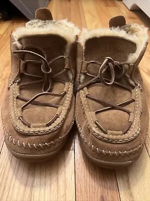 LL Bean Wicked Good Lodge Chukka Boots Mens Size 12 M Shearling Moccasin Slipper • $24.99
