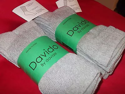Davido Mens Socks Diabetic 100% Cotton Made In Italy 6 Pairs Gray 10-13 • $23.50