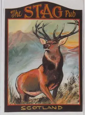 £15 • Buy STAG Mini PUB SIGN 10  Tavern BAR Wood Board 25cm Deer Hunting Scotland 25cm