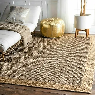 Rug Runner 100% Natural Jute Braided Style Carpet Rustic Look Living Area Rug • $36