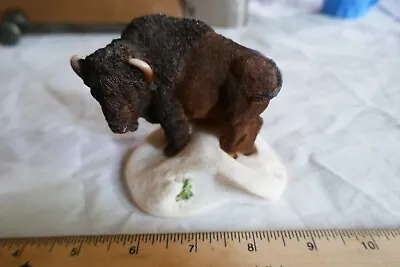 Vintage Buffalo Bison Figurine Sandstone ?? 3.5  Tall & Long Lot 23-82-1 • $12