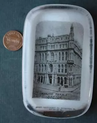 1900-10s Era Boston Massachusetts Masonic Temple Paperweight Opened In 1898 ---- • $16.99