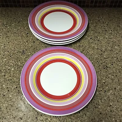 Quadrifoglio Colored Bands Dinner Plate Set (4): Made In Italy 10 1/4” • $34.90