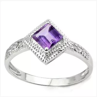 $106.87 • Buy Women's Purple Amethyst And Diamond Ring