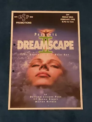 Dreamscape 2 Rave Flyer A4 1990's Rave Flyers • £1