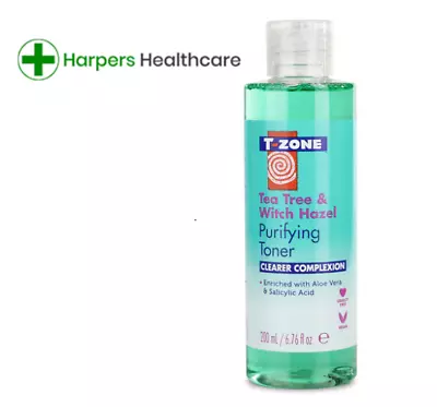 T-Zone Tea Tree And Witch Hazel Purifying Toner 200ml With Salicylic Acid • £6.48