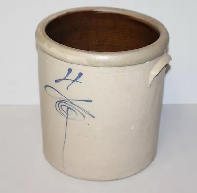 Antique 4 Gallon Salt Glaze Stoneware Crock – Bee Sting Design • $475