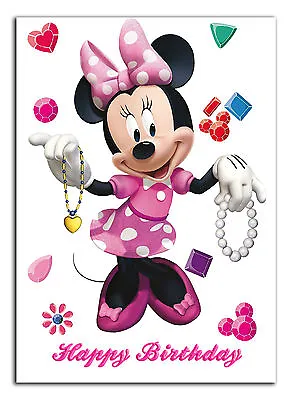 C142; Large Personalised Birthday Card; Custom Made For Any Name; MinnieMouse • £4.50