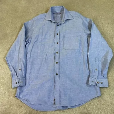 RM Williams Shirt Mens Small S Stockyard Blue Long Sleeve Button Up Workwear • $31.41