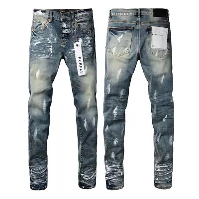 2024 New Classic Purple Brand Men Distressed Denim Pants Black Blue NWT Slim Fit • $86.99