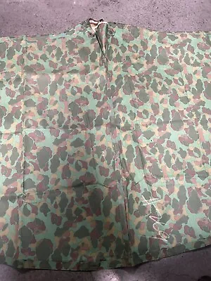 World War 2 Era Usmc Reversible Camo Poncho-unissued-new-rare Collectible • $453