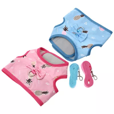  Strap With Buckle Pet Harness And Leash Rabbit Clothes Vest Style • £10.39