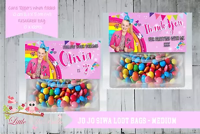 PERSONALISED BIRTHDAY PARTY LOOT BAG & TOPPER - JoJo Siwa • $10