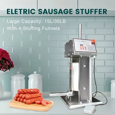 Hakka Commercial Electric Sausage Stuffer 30LBS 15L Stainless Steel Meat Maker • $651.19