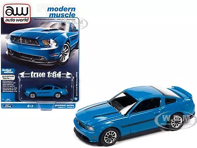 2012 Ford Mustang Gt/cs Grabber Blue 1/64 Diecast Auto World 64372-awsp112 A • $8.99