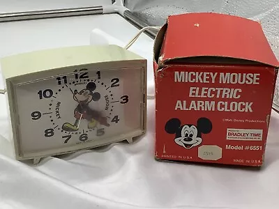 Vintage Bradley Mickey Mouse Electric Alarm Clock Model 6551 W Orig Box • $19.99