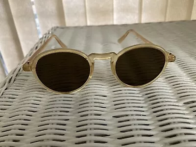 Vintage 1930's Celluloid Sunglasses Willson USA Round Amber Yellow Exc Condition • $125