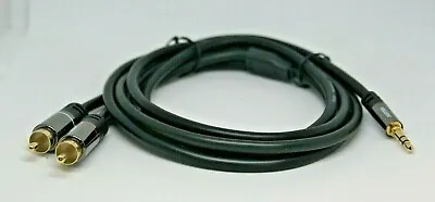 2-Male RCA To 1 Slim 3.5 Gold Audio Monster TYPE Audiophile OFC 6ft Cable NEW • $15.99