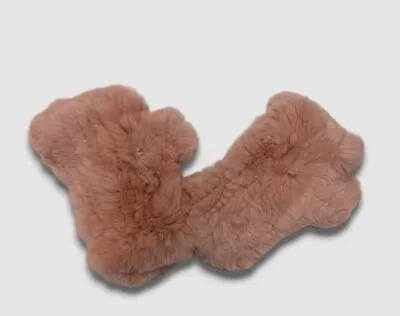 $95 Surell Women's Pink Real Rabbit Fur Fingerless Gloves One Size • $30.38