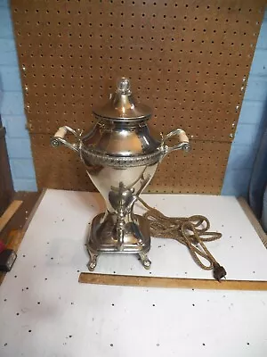 1925 MANNING BOWMAN & CO. Silver-plated Electric Coffee Percolator - Warms Up • $84.99