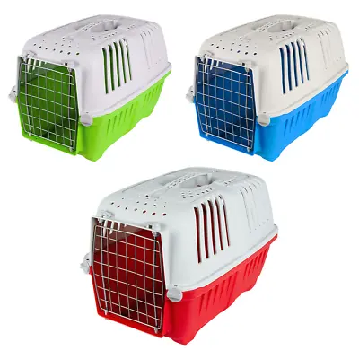 View Details Pet Dog Puppy Cat Carrier Basket Bag Cage Portable Travel Kennel Box Vet W/door • 12.95£