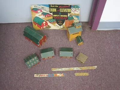 Built-Rite Miniatures - 6 Cardboard Farm Buildings  HO Scale From Set No. 57 • $24.99