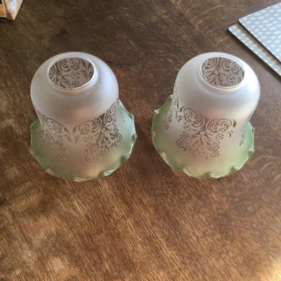 £10 • Buy 2 Green Vintage Glass Light Shades