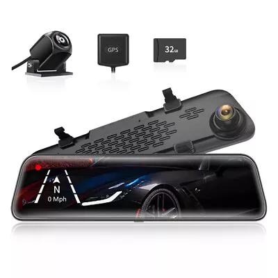WOLFBOX G840S 4K Mirror Dash Cam Rear View Mirror Dash Cam Front And Rear Camera • $75.99