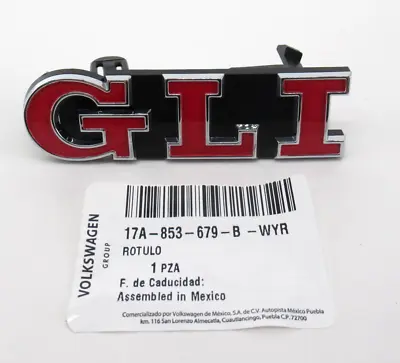 $33.40 • Buy Genuine OEM VW 17A-853-679-B-WYR  GLI  Grille Emblem Nameplate 19-20 Jetta GLI