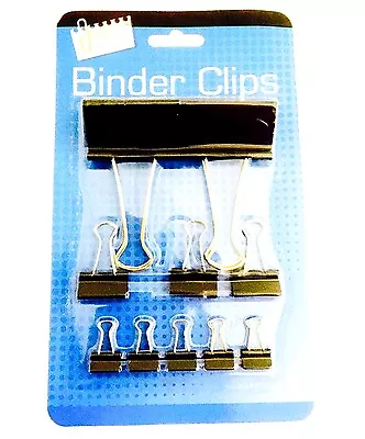 £3.99 • Buy Pack Of 10 Bulldog Clips Black,foldback Folding Spring Paper Office Holder