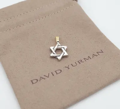 David Yurman 925 Sterling Silver & 18K Yellow Gold Star Of David Pendant Pouch • $249.99