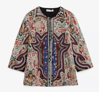 ZARA Multicolor Ethnic Embroidered Boho Jacket Size: S • $64.99
