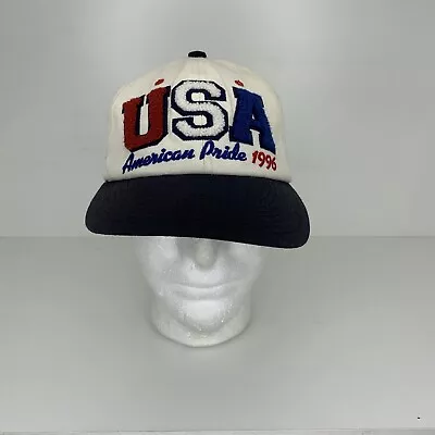 Vintage USA Hat Adjustable 90s 00s Starter American Pride 1996 SnapBack Cap • $12.49