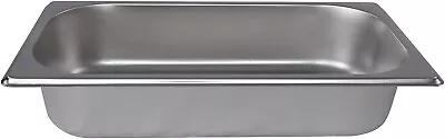 Stainless Steel Steam Pan 1/3 Size Hotel Table Pans Chafing Buffet Tray • $17.59