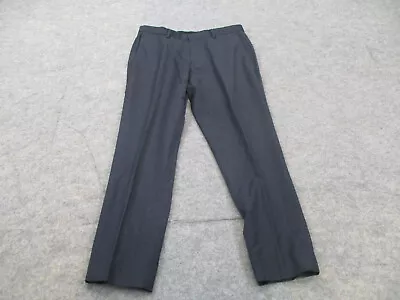 J Crew Pants Mens 32 Blue Flat Front Straight Leg 100% Wool 32x27 • $15.97