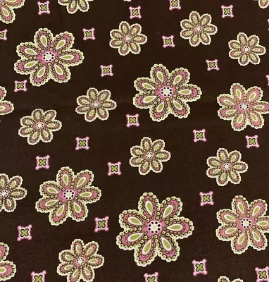 OOP  Milano  Fabric By Michael Miller Pink Green White Dark Brown 1 + Yards MCM • $13.45