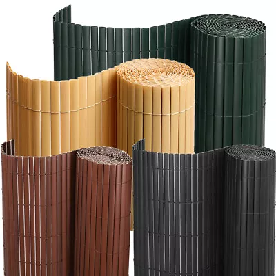 3m/5m Bamboo Effect Garden Screening PVC Fence Double Side Privacy Panel Roll UK • £25.95