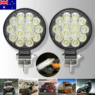 Pair 4Inch Led Driving Lights Round Work Spot Flood Work Driving Lamp Offroad • $23.90