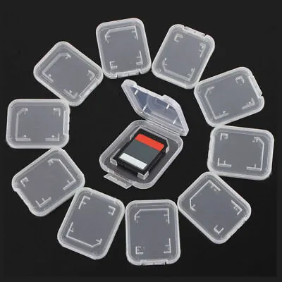 10PCS Transparent Standard SD SDHC Memory Card Case Holder Box Storage Plastic • $3.48