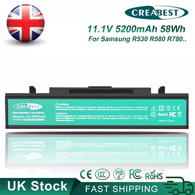 £514.89 • Buy 5.2Ah 11.1V Battery AA-PB9NC6B For Samsung NP-R519 R530 R580 R780 R522 R525 R540