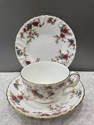 VINTAGE Minton BONE CHINA Ancestral Trio - Tea Cup Saucer And 7  Plate VGC • £5.99